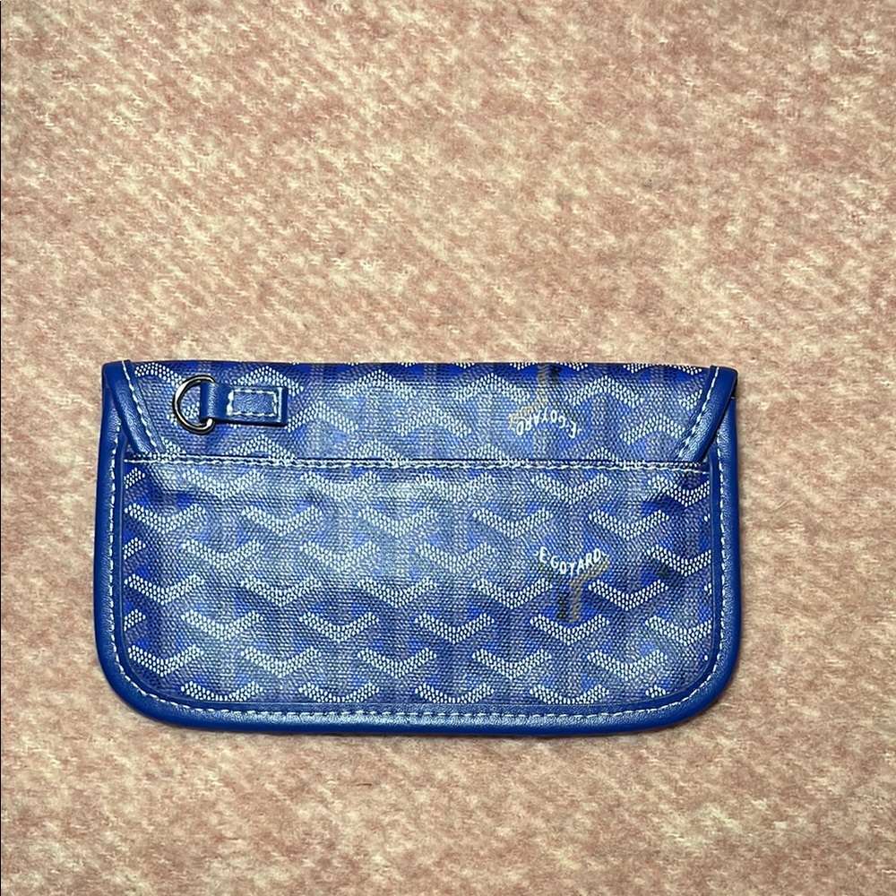 Goyard Blue Clutch with Geometric Design